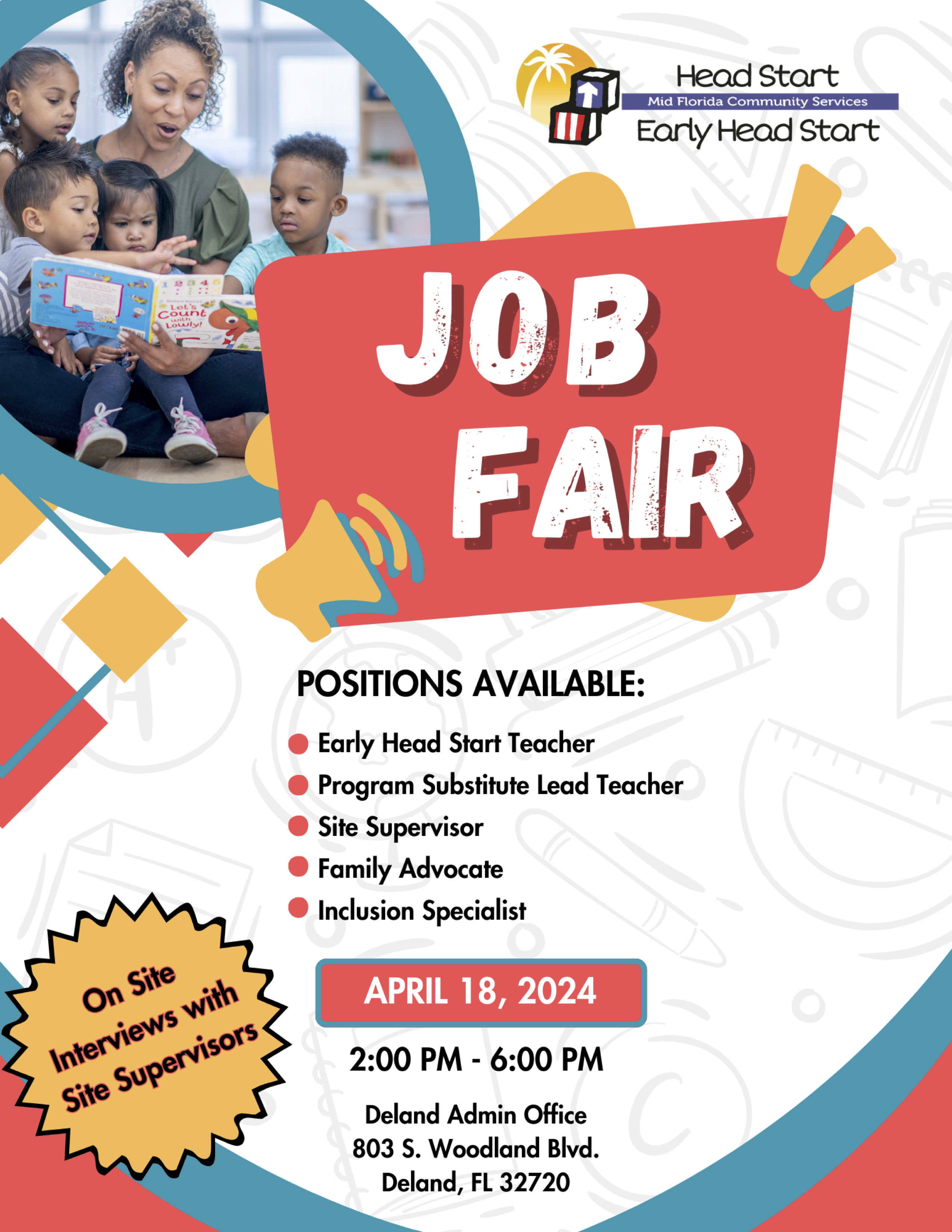 Head Start Job Fair 4-18-2024 at DeLand Admin